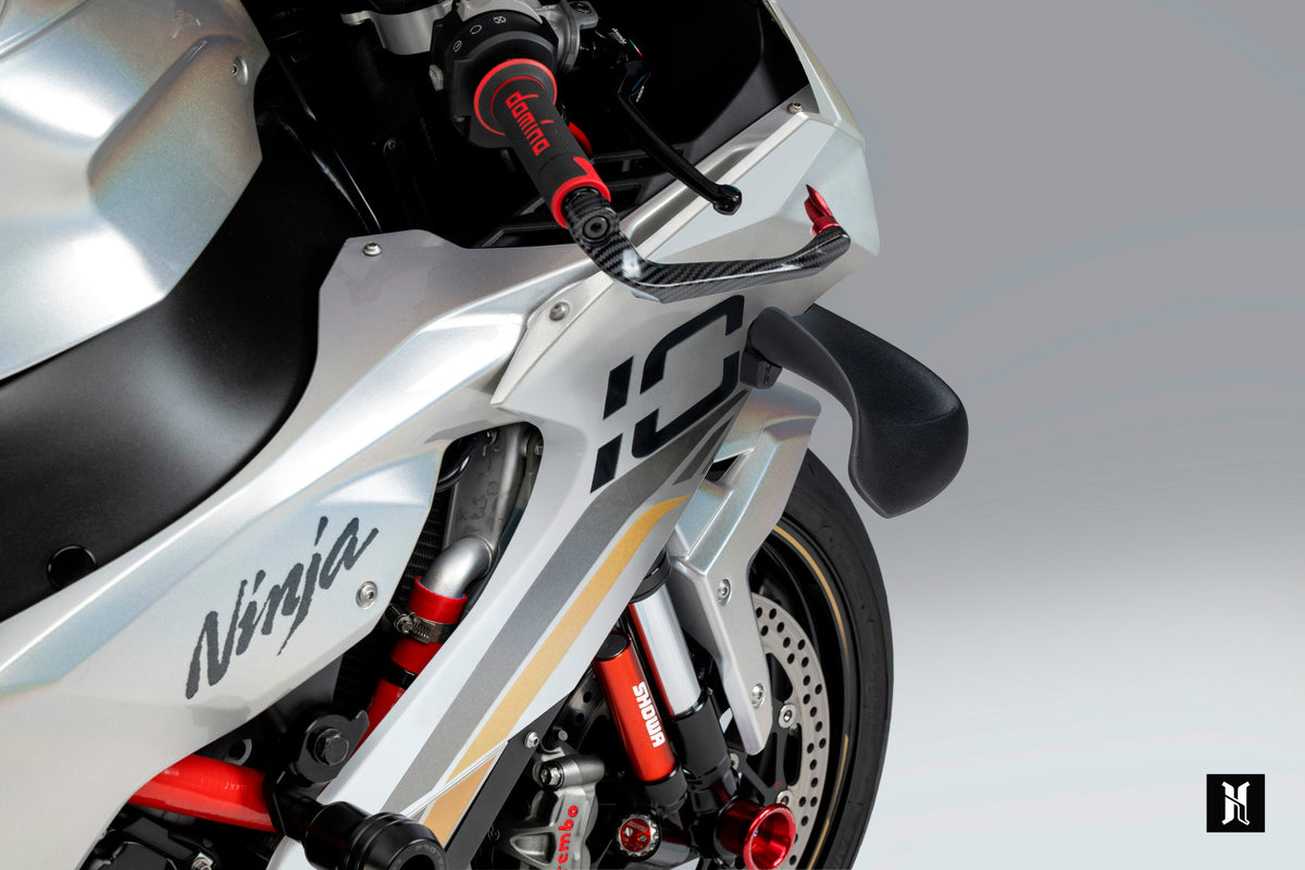 Close-up of HARMONIZE HMZ-ZX10R fiber-reinforced thermoplastic winglet