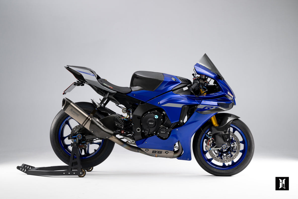 HMZ-R1 FD molded carbon fiber front fender for compatible Yamaha YZF-R1, YZF-R6 and MT-10 models