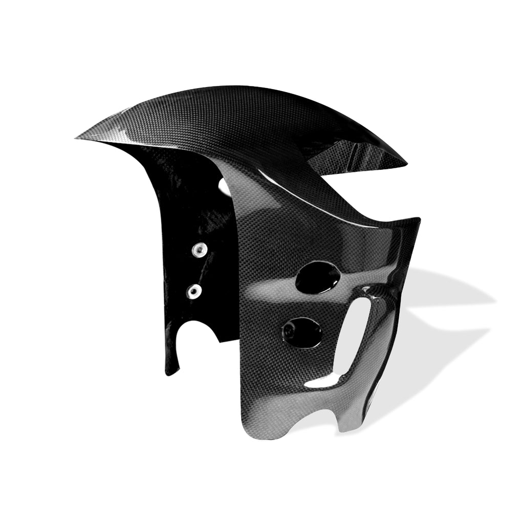 HMZ-R1 FD Carbon Fiber Front Fender for Yamaha YZF-R1, designed for improved aerodynamics and stability.