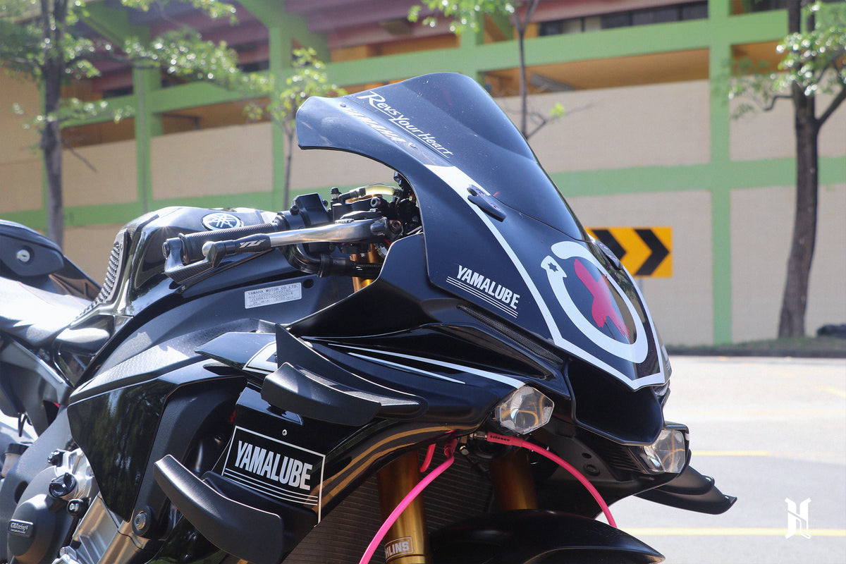 Aerodynamic edge profile of HARMONIZE winglet reflecting early MotoGP airflow development concepts