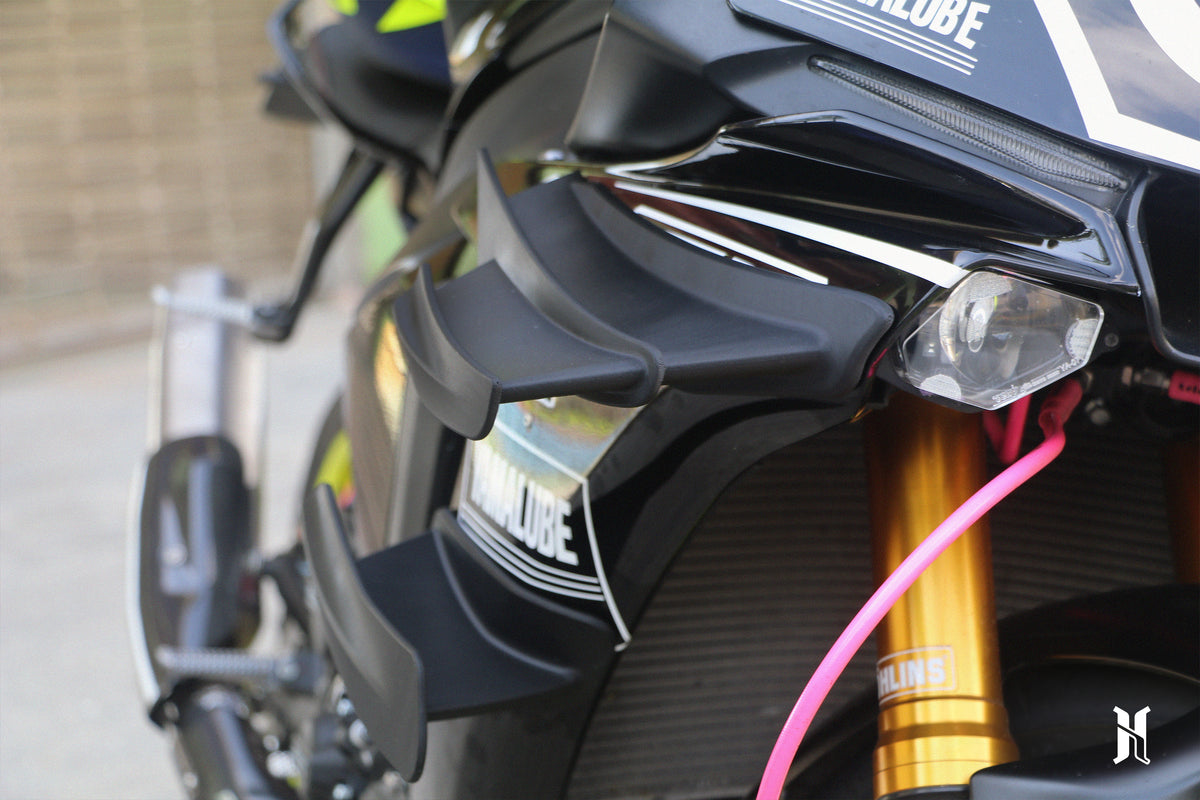 Mounting system of HARMONIZE winglet designed with MotoGP inspired aerodynamic engineering principles