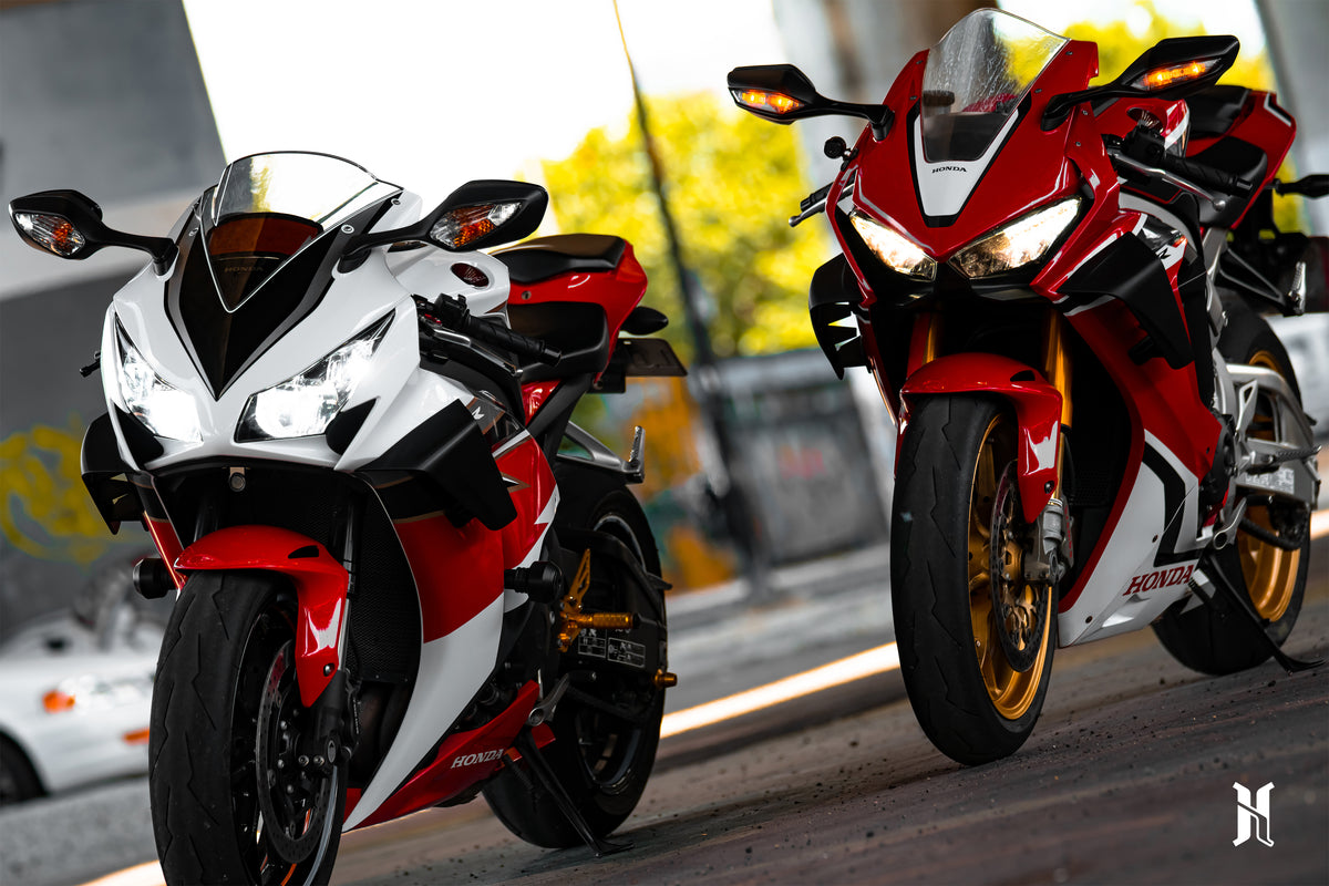 Front view Honda CBR1000RR SC59 featuring HARMONIZE winglets improving high speed front-end stability