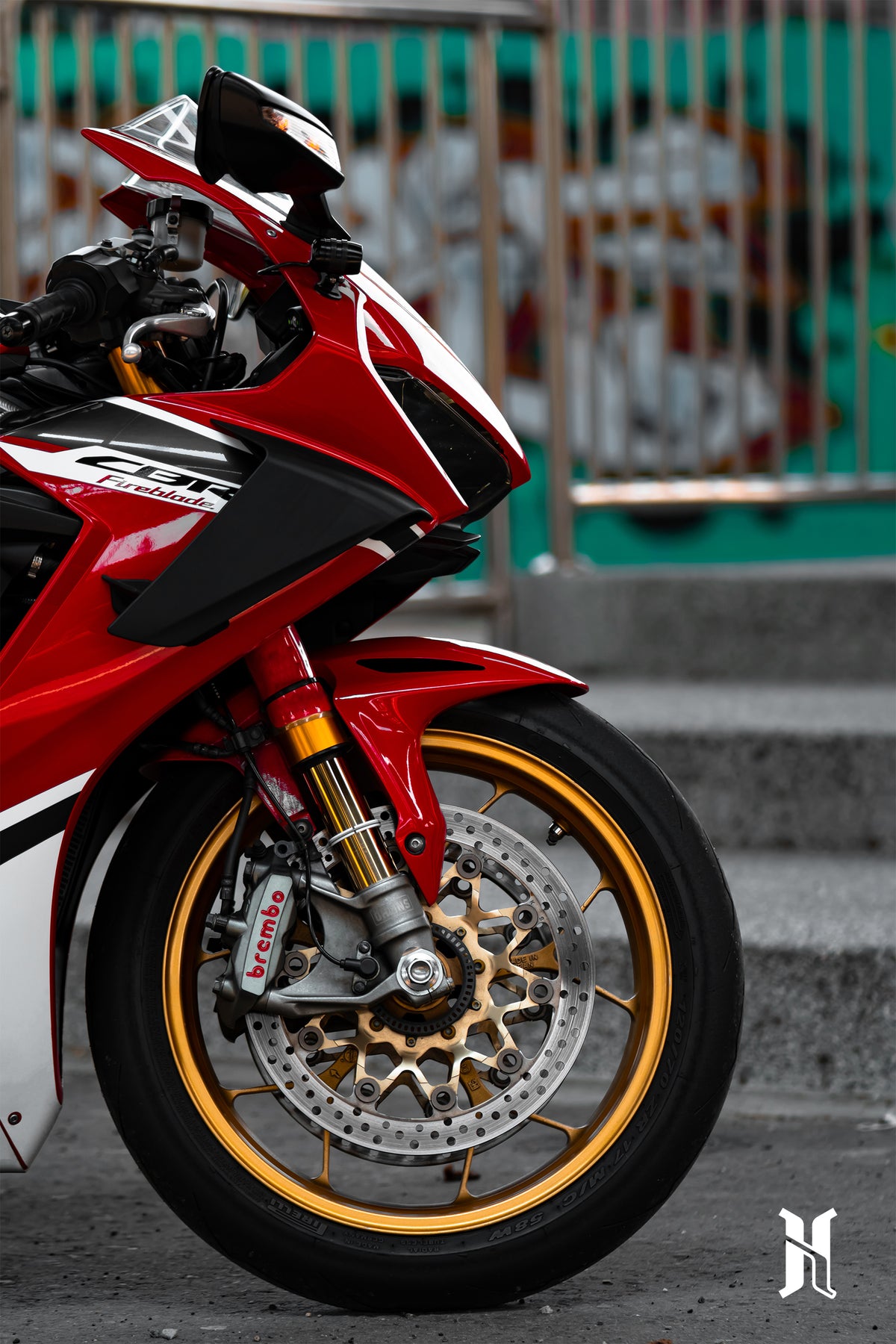 Winglet mounting fitment on Honda CBR1000RR SC77 showing clean integration with fairing