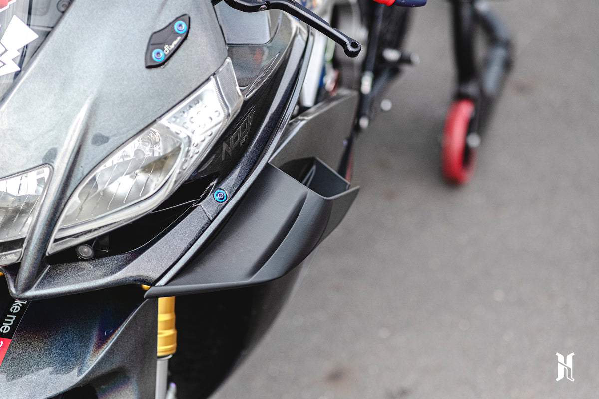 Airflow path design of RSV4 winglet engineered to guide air efficiently and improve stability