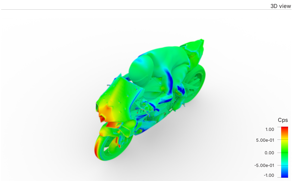CFD surface pressure analysis of Kawasaki ZX-10R with HARMONIZE winglets
