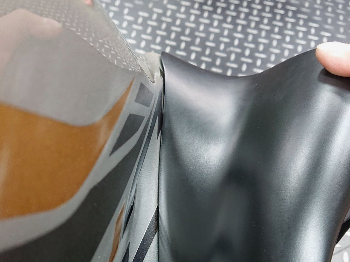 Close-up fitment validation of HARMONIZE ZX-10R winglet against original fairing
