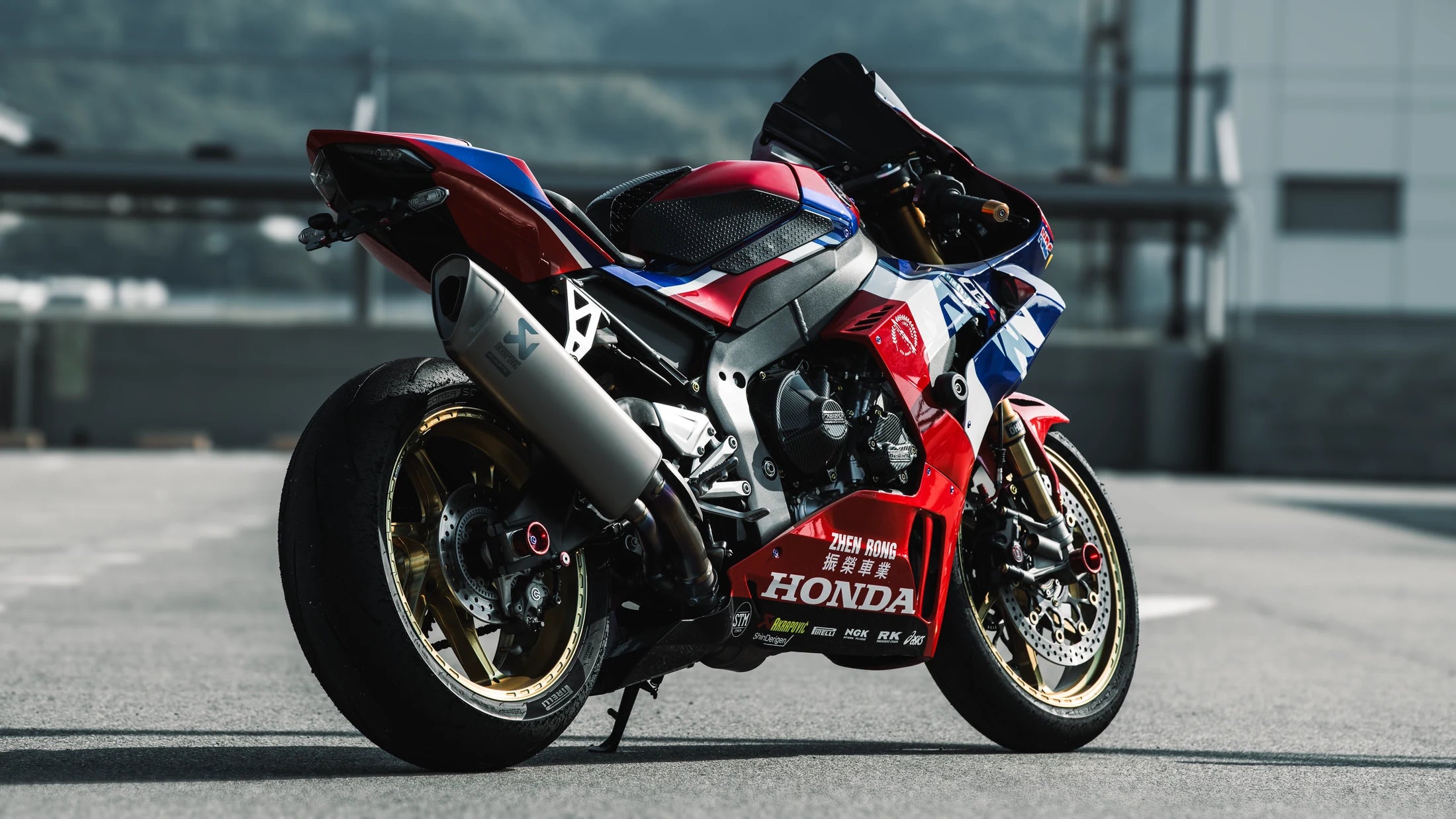 Honda CBR1000RR-R development motorcycle rear three-quarter view